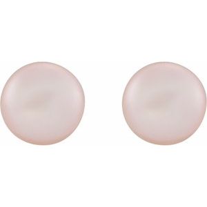14K Yellow Gold Pearl Shape 4.0-4.5 Mm Freshawater Cultured Pink Pearl Earrings