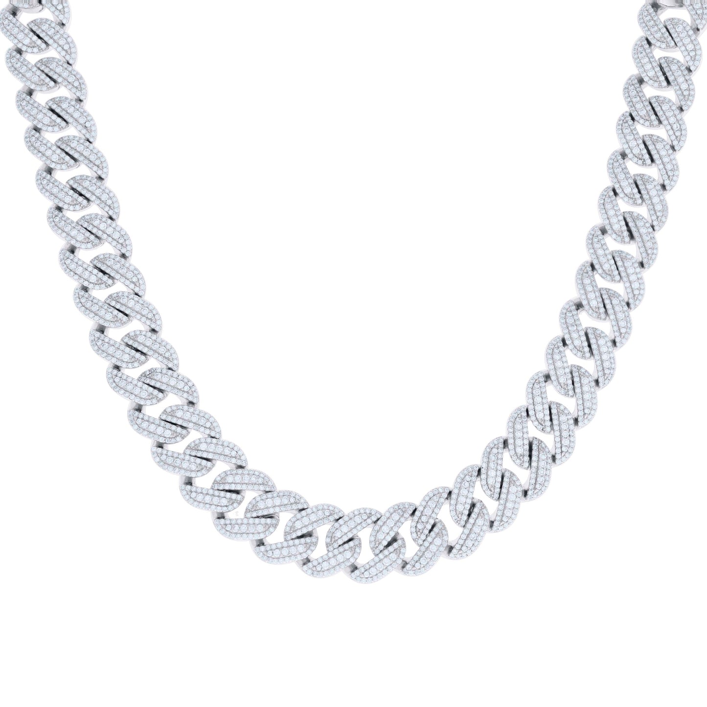 Sterling Silver Moissanite Miami Cuban Chain