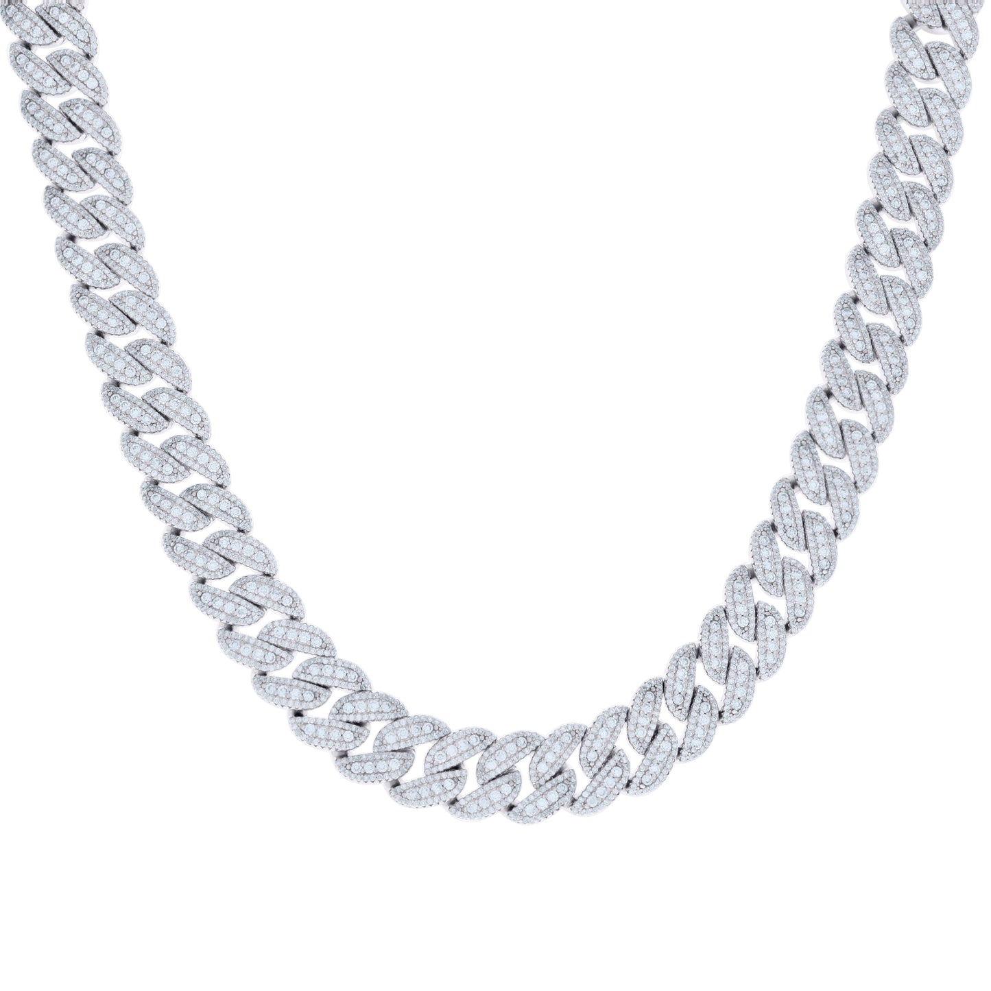Sterling Silver Moissanite Miami Cuban Chain
