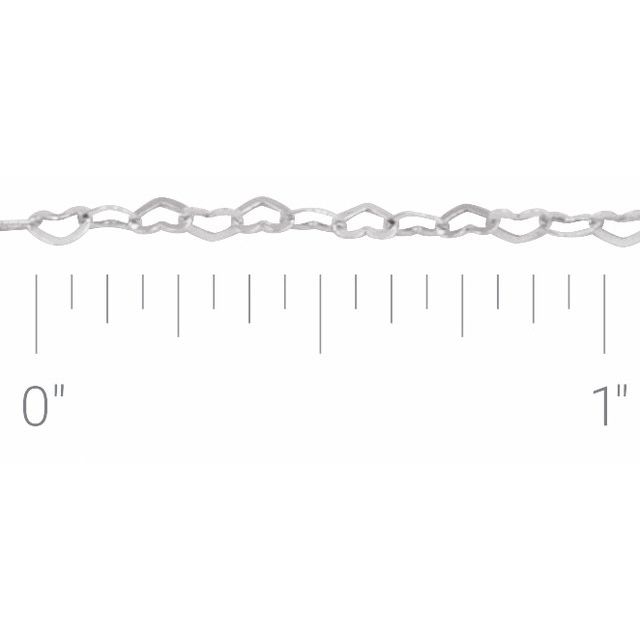 14K Yellow Or White Or Rose Gold Or Sterling Silver 1.9 Mm Polished Flat Heart Chain