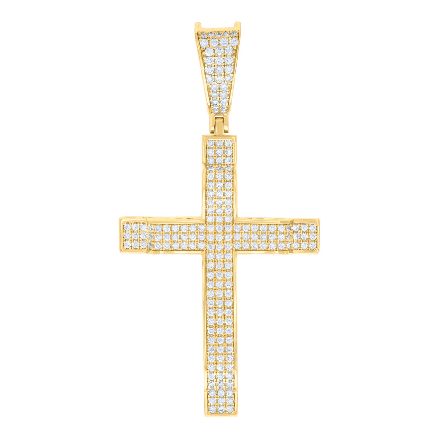 Sterling Silver Mens 1.03ct Moissanite Cross Religious Charm Pendant