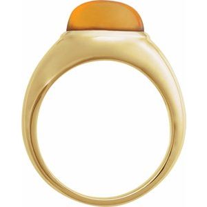 14K Yellow Gold Oval 10 X 8 Mm Natural Citrine Ring Size 7