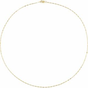 14K Yellow Or White Or Rose Gold Or Sterling Silver 1.5 Mm Lobster Clasp Keyhole Chain