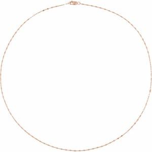 14K Yellow Or White Or Rose Gold Or Sterling Silver 1.5 Mm Lobster Clasp Keyhole Chain