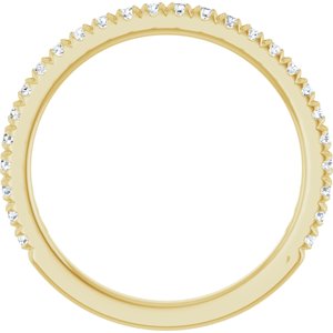 14K Yellow Gold Round 1.5 Mm Polished 1/3 Ctw Lab-Grown Diamond French-Set Anniversary Band Size 7