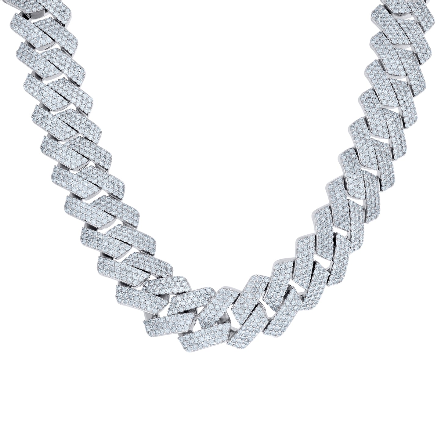 Sterling Silver Moissanite Miami Cuban Chain 20mm