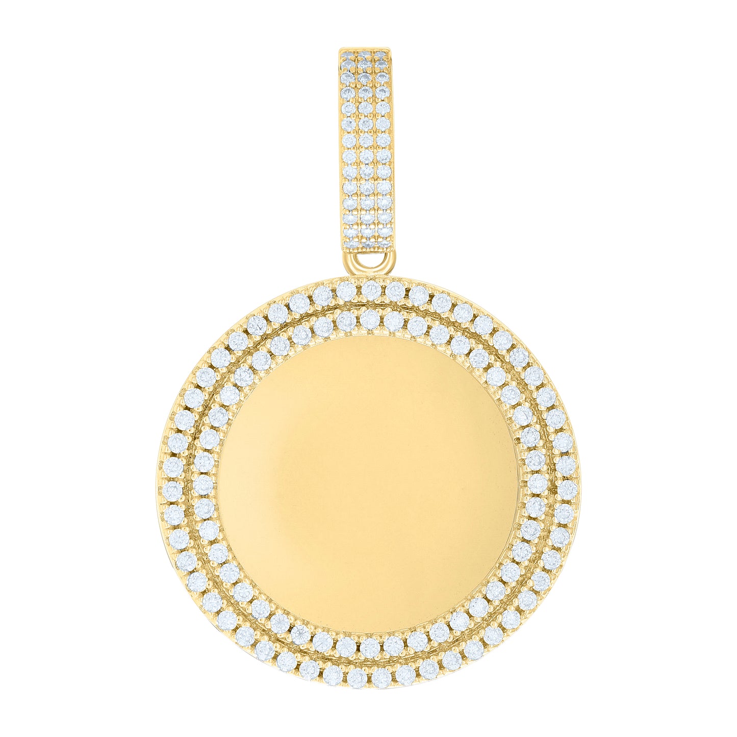 Sterling Silver Mens 1.72ct Moissanite Picture Frame Charm Pendant