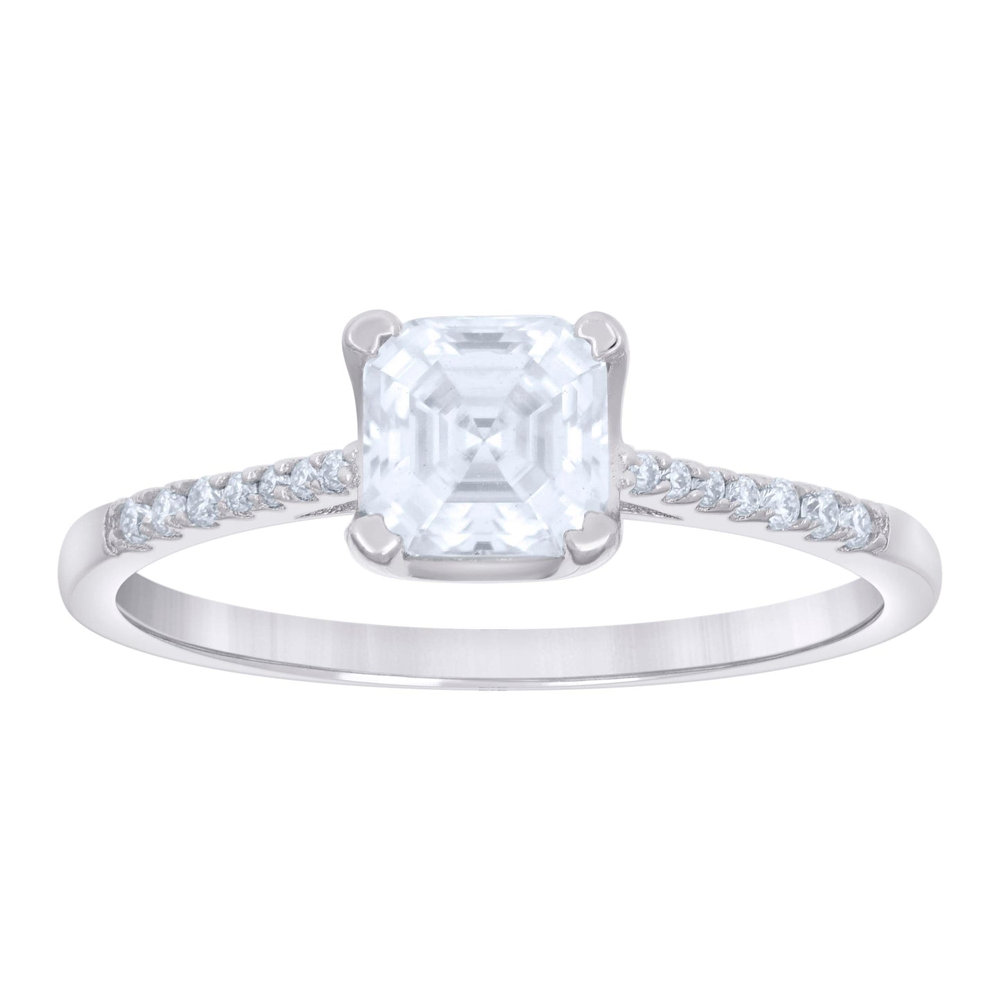 Sterling Silver Womens 1.42ct Cushion-cut Round Moissanite Solitaire Bridal Anniversary Engagement Wedding Ring