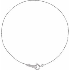 Platinum Spring Ring Box Chain, Length: 7 In, Width: .5 Mm