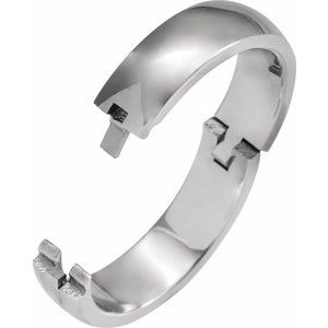 Platinum 2.25 Mm Polished Cliq Adjustable Wedding Band Size 6.5