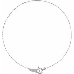 Platinum Spring Ring Diamond-Cut Cable Chain, Length: 7 In, Width: .7 Mm