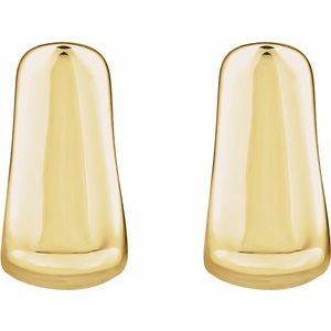 14K Yellow Gold 16.7 X 18.5 Mm Pair Hinged Polished Electroform Hoop Earrings