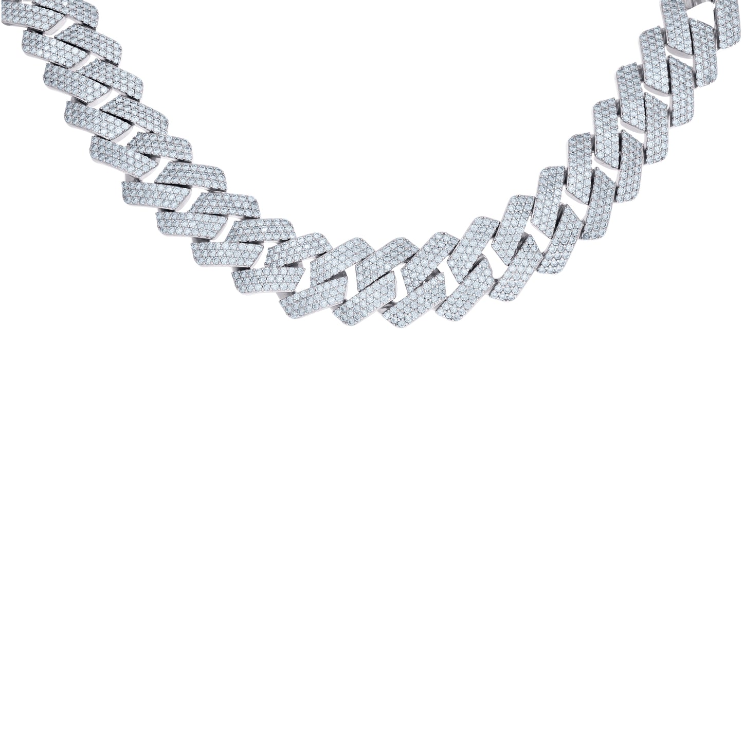 Sterling Silver Moissanite Miami Cuban Chain 20mm