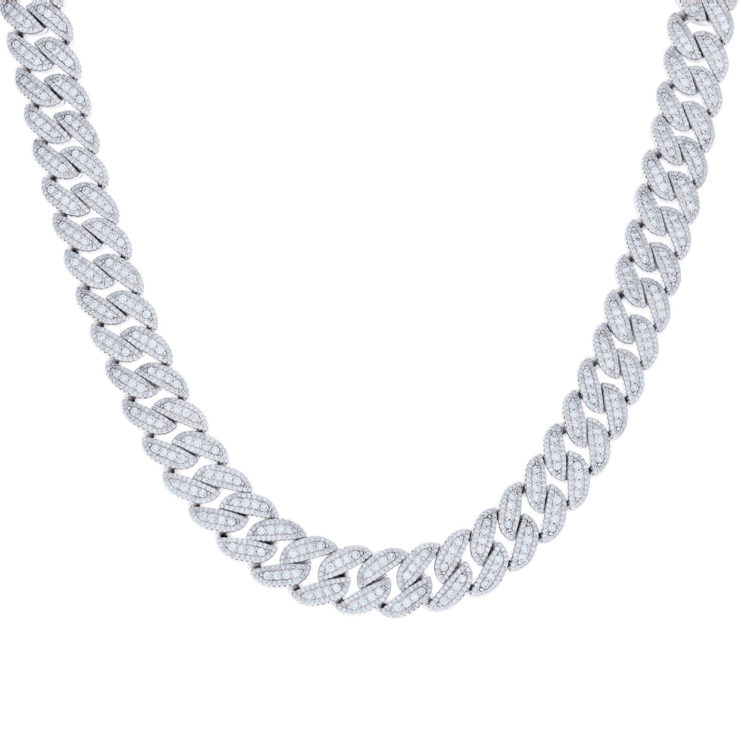 Sterling Silver Moissanite Miami Cuban Chain