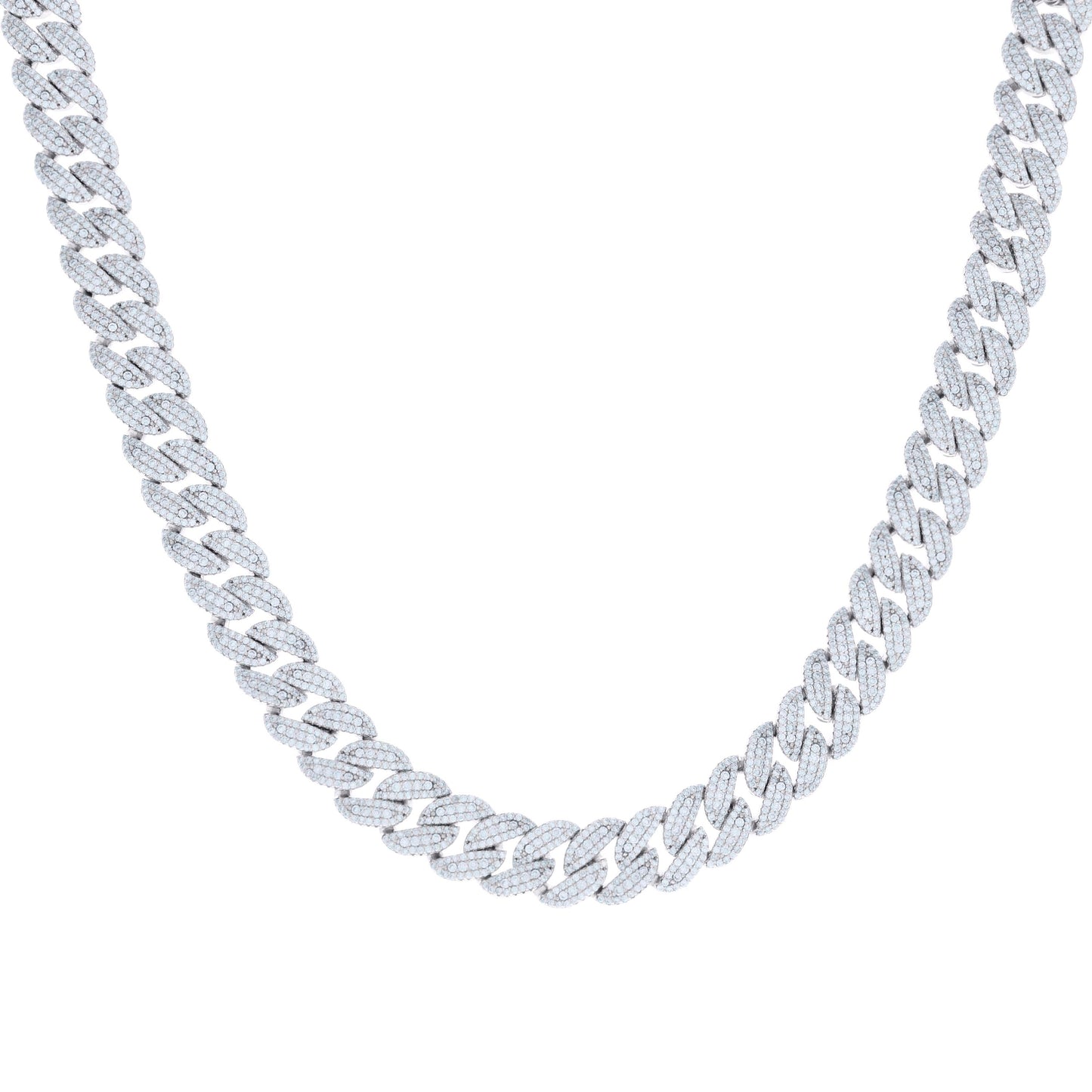 Sterling Silver Moissanite Miami Cuban Chain