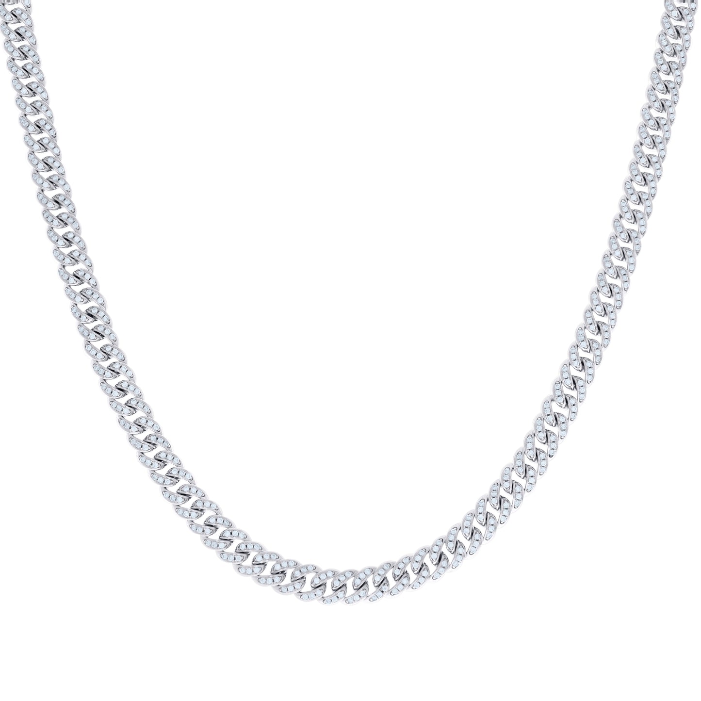 Sterling Silver Moissanite Miami Cuban Chain 6mm