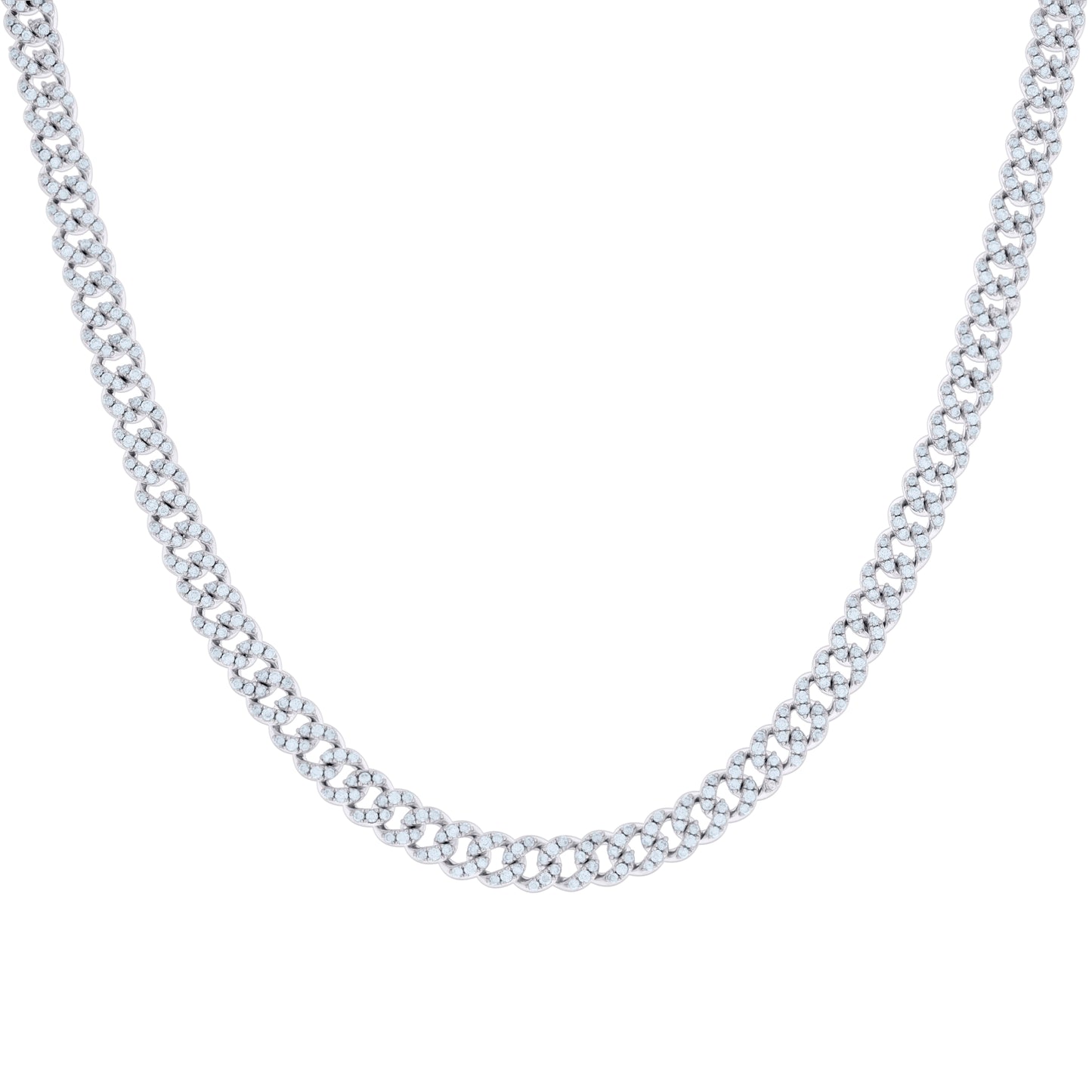 Sterling Silver Moissanite Miami Cuban Chain 6mm