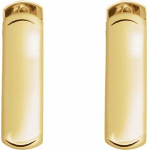 14K Yellow Gold Pair Hinged Earrings, Length: 16 Mm, Thickness: 4.37 Mm