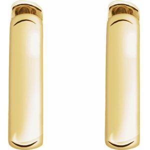 14K Yellow Gold Pair Hinged Earrings, Length: 14 Mm, Thickness: 3.15 Mm