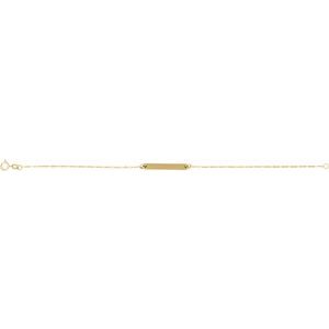 14K Yellow Gold 25 X 3.5 Mm 7 Mm Polished Engravable Bar Bracelet
