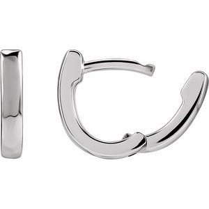 Sterling Silver Pair Hinged Hoop Earrings, Length: 10 Mm, Thickness: 2 Mm