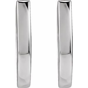 Sterling Silver Pair Hinged Hoop Earrings, Length: 12.5 Mm, Thickness: 2 Mm