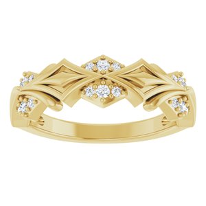 14K Yellow Gold Round 1.5 Mm F+ Vs 1/6 Ctw Lab-Grown Diamond Band Size 7