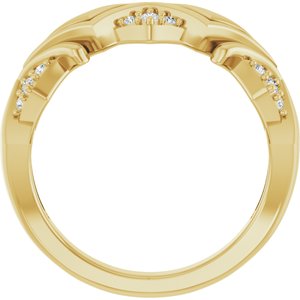 14K Yellow Gold Round 1.5 Mm G-H Si 1/6 Ctw Natural Diamond Band Size 7