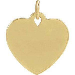 14K Yellow Gold 15.5 X 12.9 Mm Polished Engravable Floral Heart Pendant