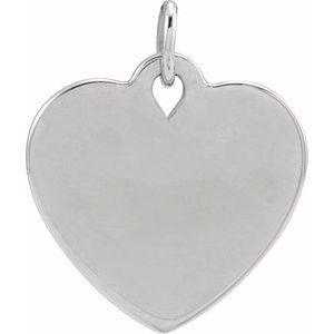 Sterling Silver 15.5 X 12.9 Mm Polished Engravable Floral Heart Pendant