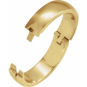 18K Yellow Gold 6 Mm 2.25 Mm Polished Cliq Adjustable Wedding Band Size 4