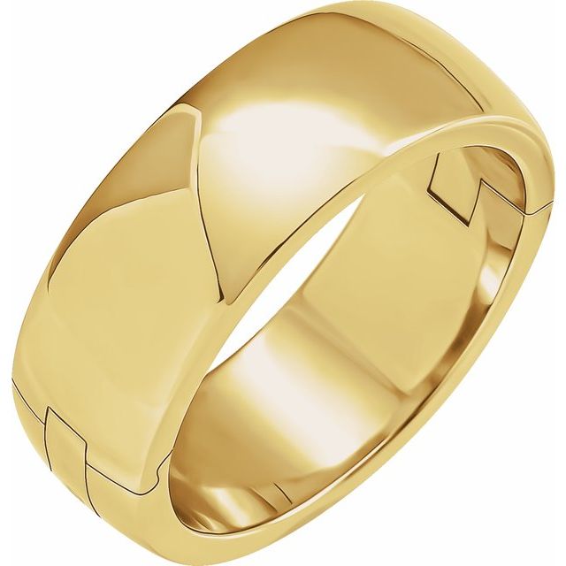 14K Yellow Gold 8 Mm 2.25 Mm Polished Cliq Hinged Adjustable Standard-Fit Band, Size 7.5