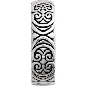 14K White Gold Polished 6.9 Mm Polished Sculptural Band Size 10