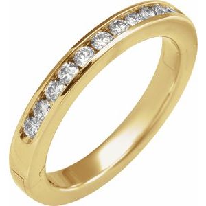 14K Yellow Or White Gold 3 Mm Round 2 Mm Vs1, F+ Polished 3/8 Ctw Lab-Grown Diamond Anniversary Band