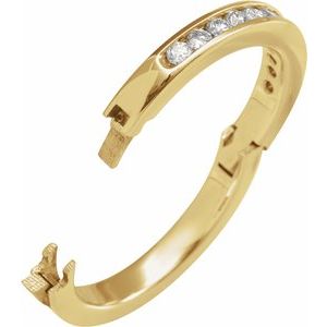 14K Yellow Or White Gold 3 Mm Round 2 Mm Vs1, F+ Polished 3/8 Ctw Lab-Grown Diamond Anniversary Band