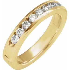 14K Yellow Or White Gold 3 Mm Round 2.5 Mm Si2, G-H Polished 1/2 Ctw Natural Diamond Anniversary Band