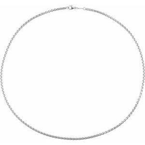 14K Yellow Or White Or Rose Gold Or Sterling Silver 2.6 Mm Lobster Clasp Polished Rounded Box Chain