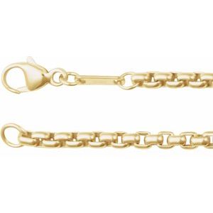 14K Yellow Or White Or Rose Gold Or Sterling Silver 2.6 Mm Lobster Clasp Polished Rounded Box Chain