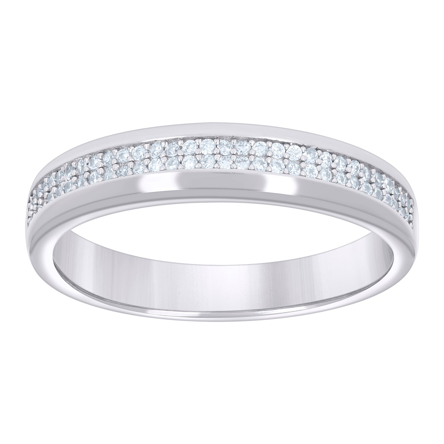 Sterling Silver Womens 0.30ct Moissanite Fashion Bridal Anniversary Engagement Wedding Band Ring