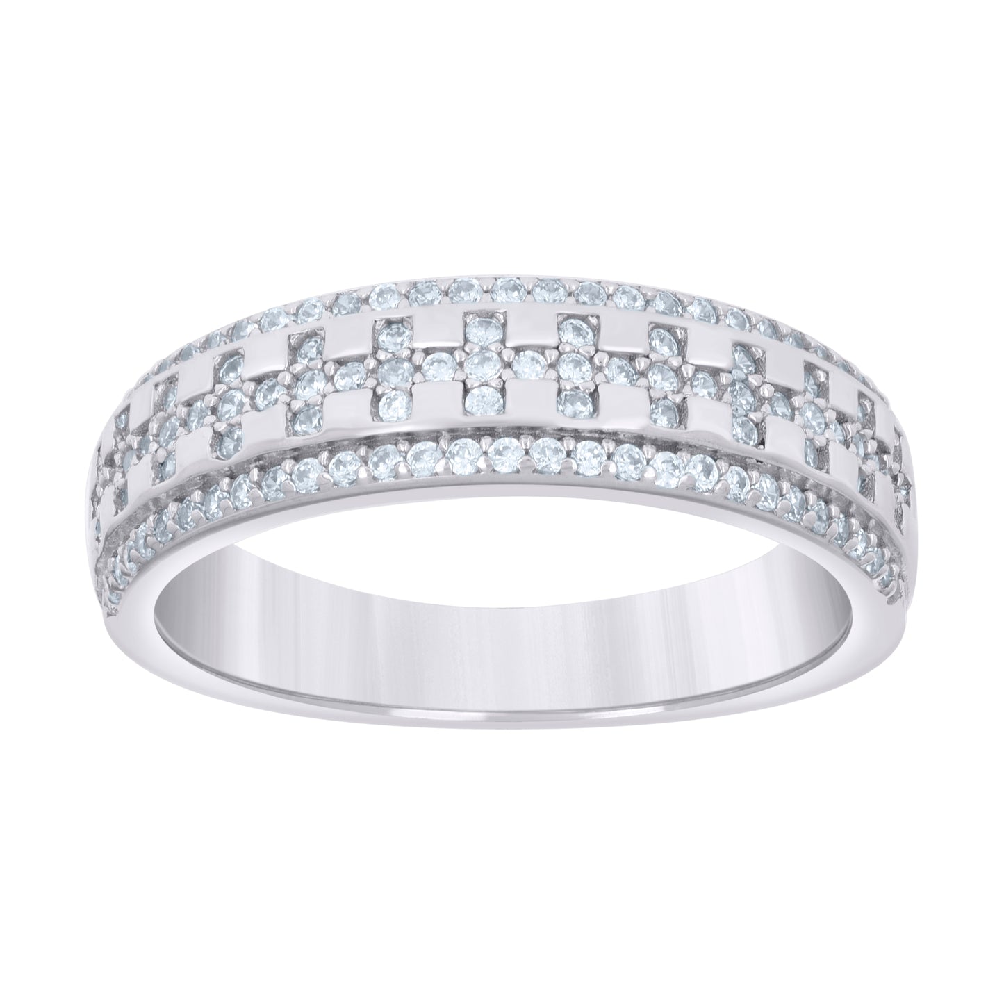 Sterling Silver Women's 0.55ct Moissanite Fashion Bridal Anniversary Engagement Wedding Band Ring