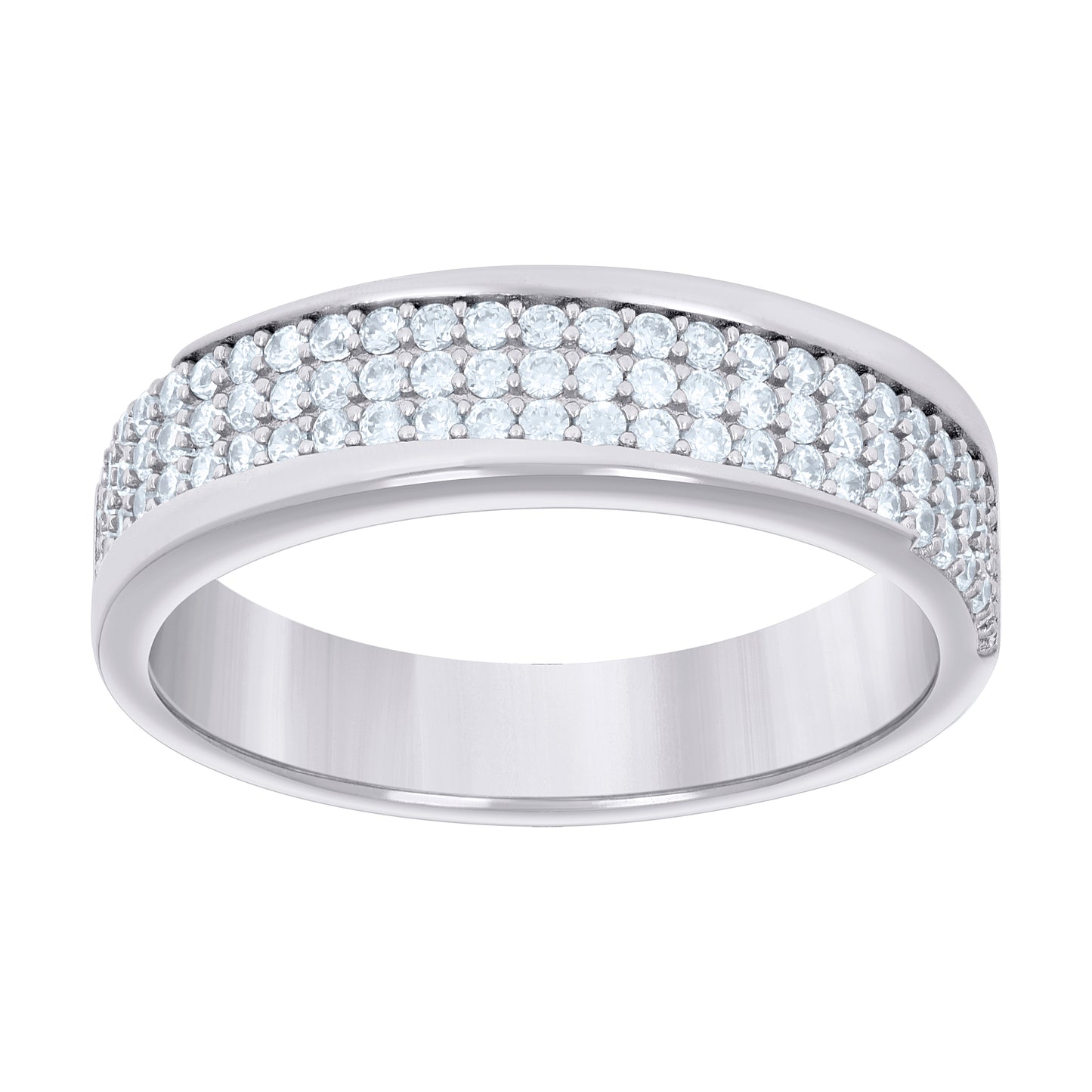 Sterling Silver Womens 0.60ct Moissanite Fashion Bridal Anniversary Engagement Wedding Band Ring