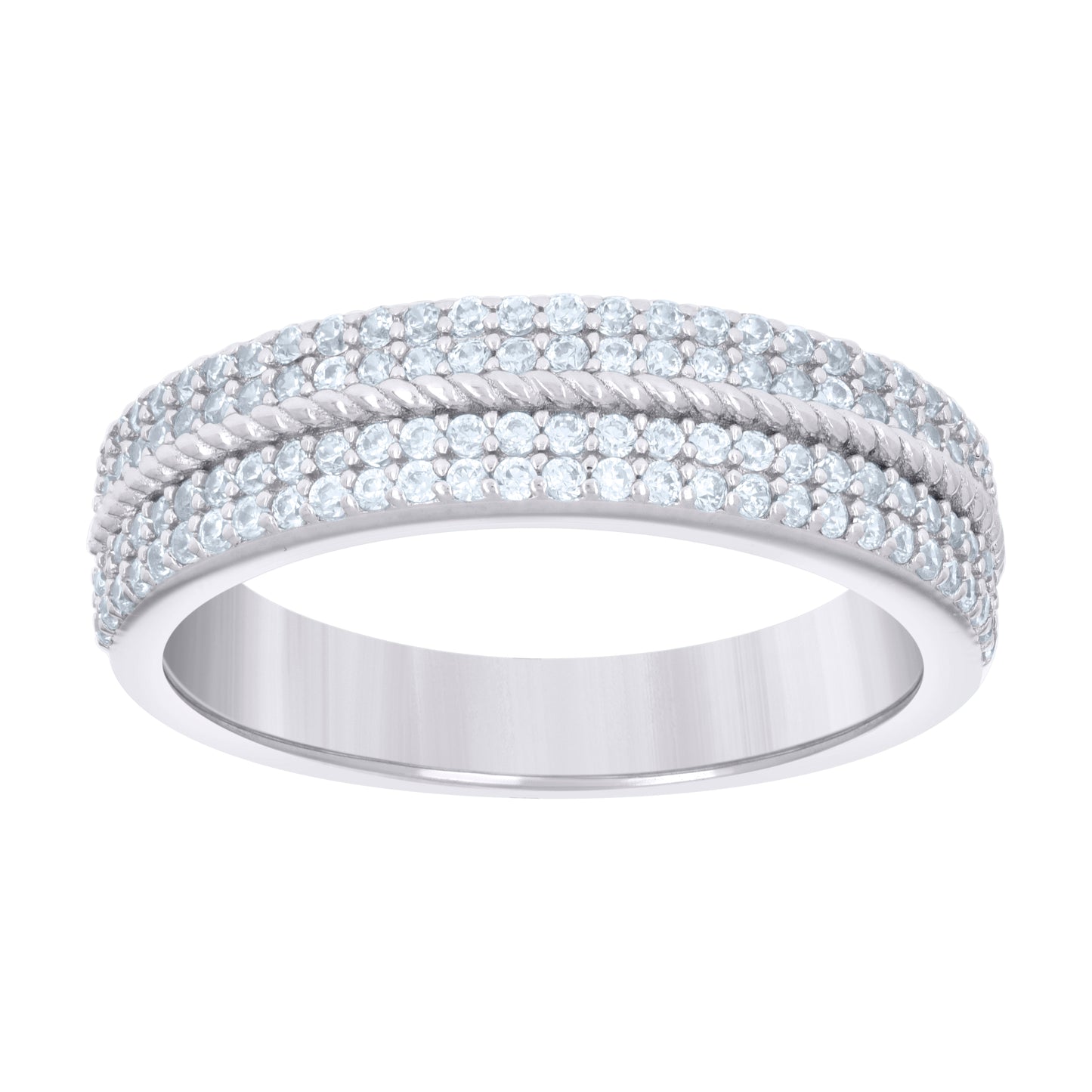 Sterling Silver Womens 0.71ct Moissanite Fashion Bridal Anniversary Engagement Wedding Band Ring