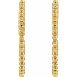 14K Yellow Gold Pair Starburst Hoop Earrings, Length: 19 Mm, Thickness: 1.5 Mm