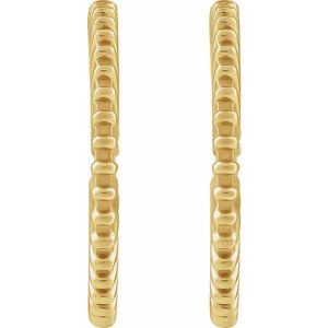 14K Yellow Gold Pair Starburst Hoop Earrings, Length: 16 Mm, Thickness: 1.5 Mm
