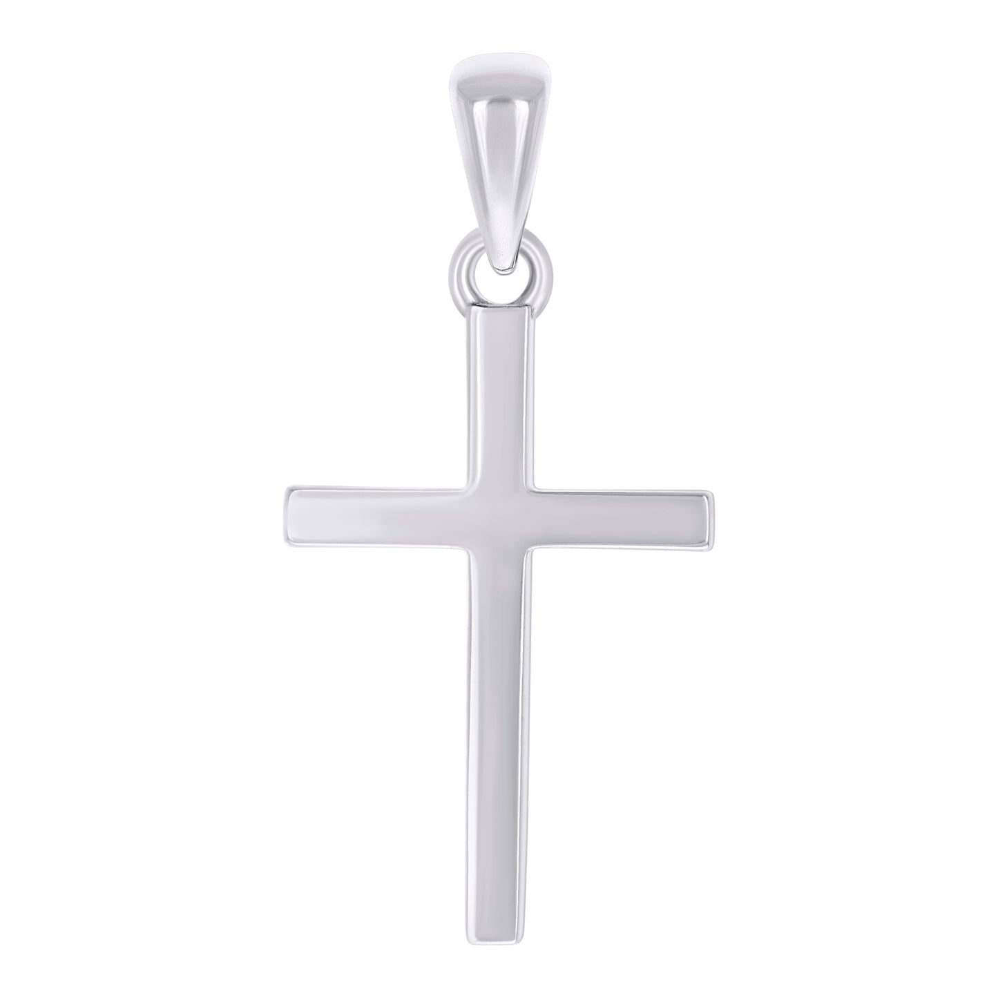 Sterling Silver Unisex Without Cubic Zirconia Cross Religious Charm Pendant