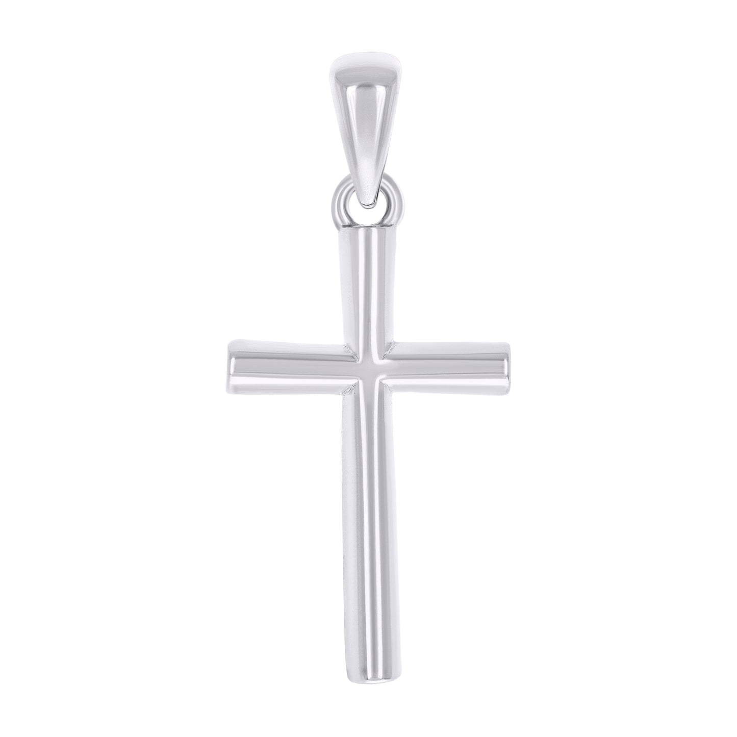 Sterling Silver Unisex Without Cubic Zirconia Cross Religious Charm Pendant