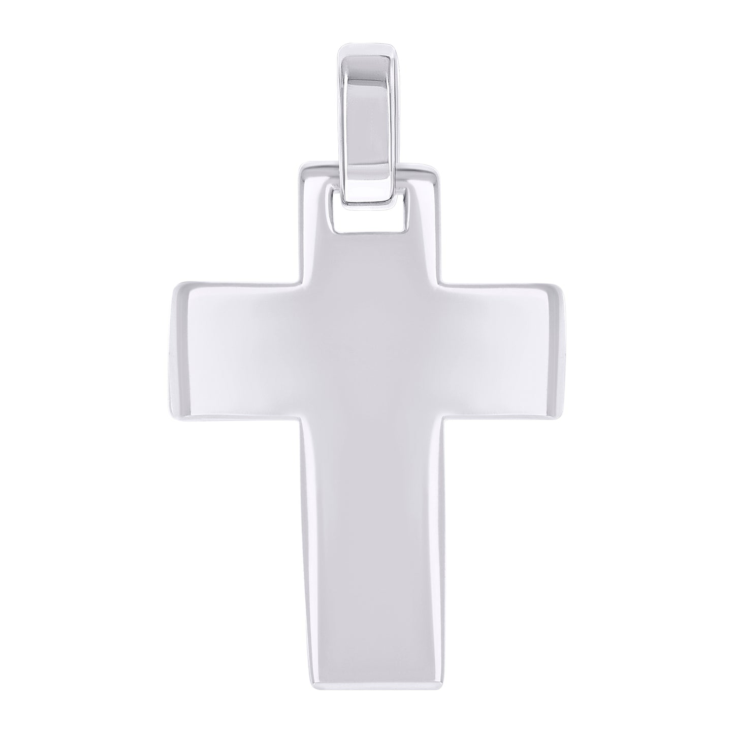 Sterling Silver Unisex Without Cubic Zirconia Cross Religious Charm Pendant
