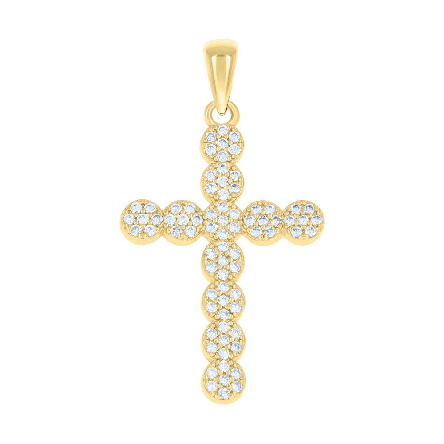 Sterling Silver Unisex Cubic-Zirconia Cross Religious Charm Pendant