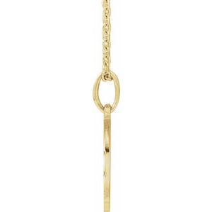 14K Yellow Gold Football 16.2 X 15 Mm 16-18 In Polished Engravable Football Necklace