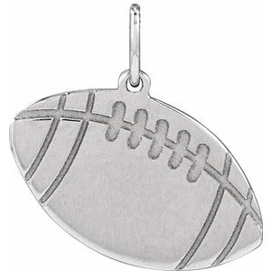 Sterling Silver Football 16.2 X 15 Mm Polished Engravable Football Pendant